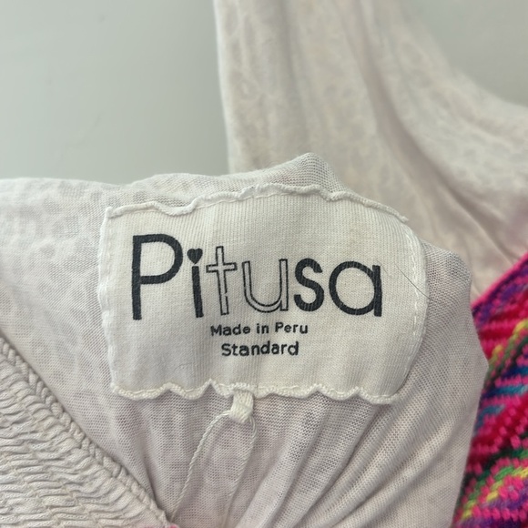 Revolve Pitusa White Cover up Dress with‎ Pink Crochet Accents Standard Size - Picture 3 of 6